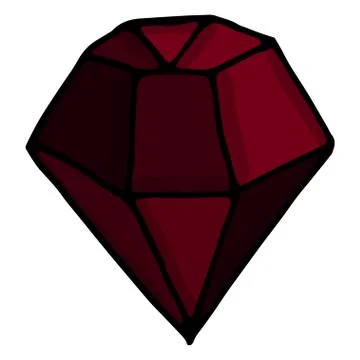 Precious red stone. Trendy vector hand-drawn illustration Stock Illustration