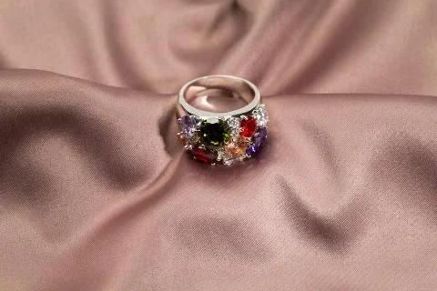 Precious ring with stones Stock Photos