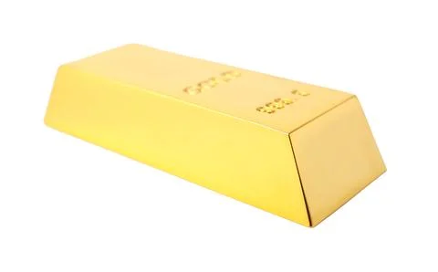 Precious shiny gold bar on white background Stock Photos