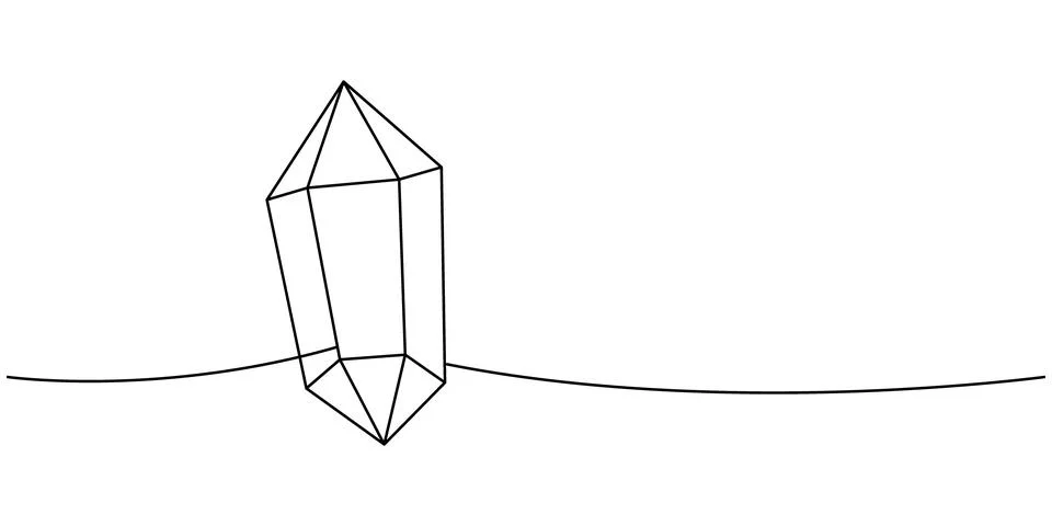 Precious stone one line continuous drawing. Magic gem stone. Vector illustration Stock Illustration