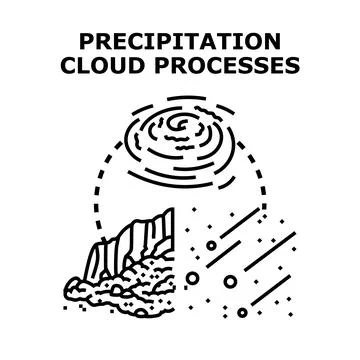 Precipitation cloud processes generating natural weather phenomena Stock Illustration