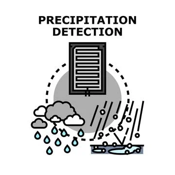 Precipitation detection system measuring weather conditions Stock Illustration