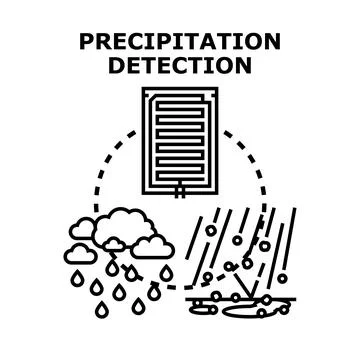 Precipitation detection system measuring weather conditions 库存插图