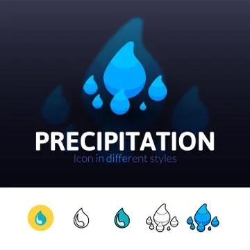 Precipitation icon in different style Stock Illustration