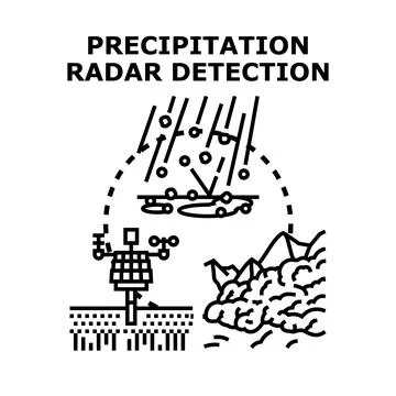 Precipitation radar detection system tracking storm weather Stock Illustration