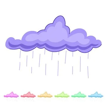 Precipitation rain cloud vector cartoon graphic Stock Illustration