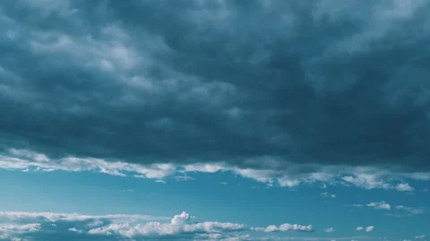 Precipitation Storm Front. Dark Gray Storm Clouds Carrying Large Amounts Of Stock Footage 262998555