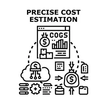 Precise cost estimation computing future business expenses Stock Illustration