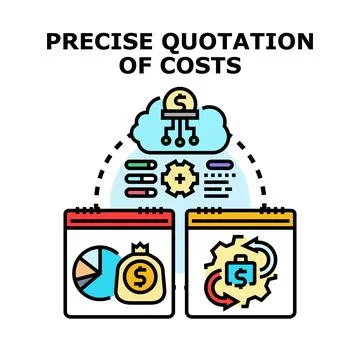 Precise cost quotation calculating budget finance data Stock Illustration
