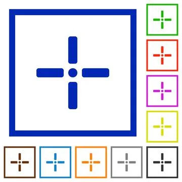 Precise cursor flat framed icons Illustrazione stock