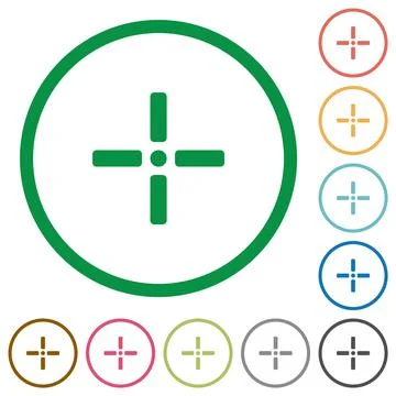 Precise cursor flat icons with outlines Illustrazione stock