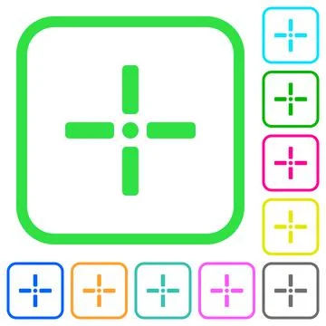 Precise cursor vivid colored flat icons Illustrazione stock