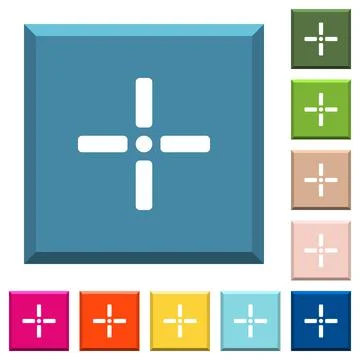 Precise cursor white icons on edged square buttons Stockillustratie