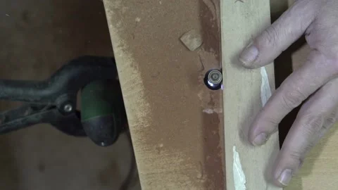 Precise Cutting Wood Handmade Guitar Workshop Stock Footage 231545156
