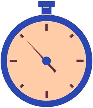 Precise device for measuring time. Timer with arrow and button for timing Stock Illustration