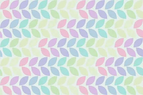 A precise field of curved leaf units repeats in gentle rainbow tones, deliv.. Stock Illustration