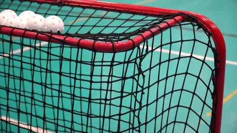 Precise Floorball Shot Stock Footage 266704128
