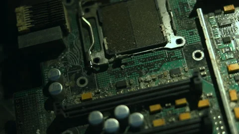 Precise Installation Of CPU Socket And Retention Mechanism By Technician On Stock Footage 345953305
