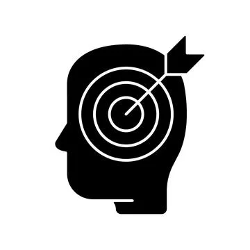 Precise knowledge black glyph icon Stock-Illustration