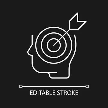 Precise knowledge white linear icon for dark theme 스톡 일러스트