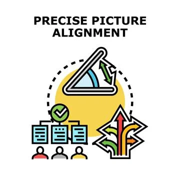 Precise picture alignment and project management concept Stock Illustration