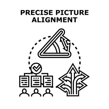 Precise picture alignment and project management concept Stock Illustration