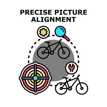 Precise picture alignment concept detecting details using tools Stock Illustration