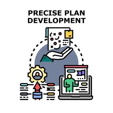 Precise plan development process with business strategy management 스톡 일러스트