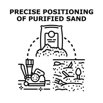Precise positioning of purified sand vector concept Stock Illustration