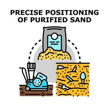 Precise positioning of purified sand vector concept Stock Illustration