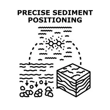 Precise sediment positioning process geology illustration Stock Illustration