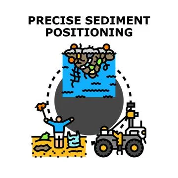 Precise sediment positioning using scientific technology for ecological res.. Stock Illustration