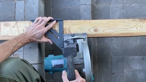 Precise wood cutting done Stock Footage 341983336