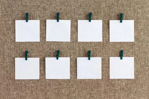 Precisely aligned rows of blank memo pads Stock Photos