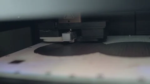Precision 3D Printing Mechanism in Lab. Creating Two Black Objects From Stock Footage 249533657