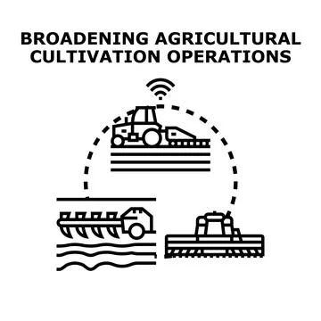 Precision agriculture farming process with smart technology Stock Illustration
