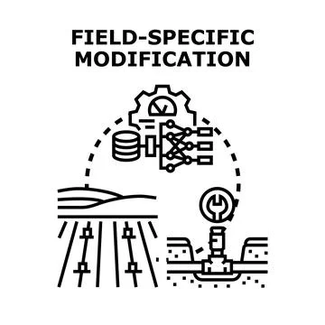 Precision agriculture field specific modification process Stock Illustration