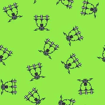Precision agriculture vector seamless pattern Stock Illustration