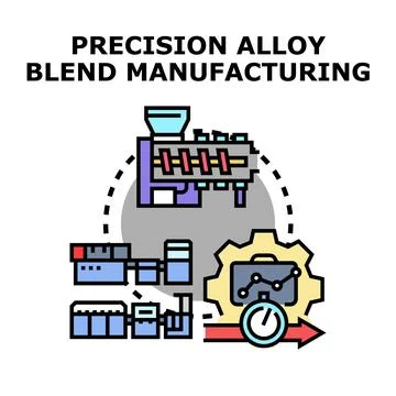 Precision alloy blend manufacturing process icon design Stock Illustration
