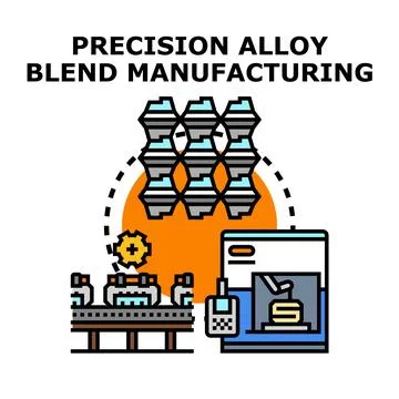 Precision alloy blend manufacturing process illustration Stock Illustration