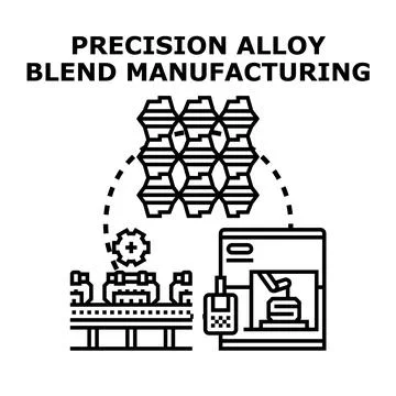 Precision alloy blend manufacturing process illustration Stock Illustration