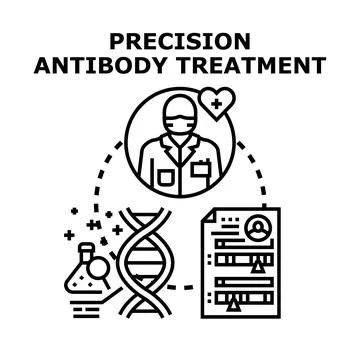 Precision antibody treatment concept vector icon illustration Stock Illustration