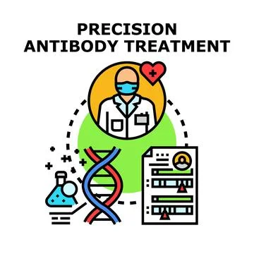 Precision antibody treatment concept vector icon illustration Stock Illustration