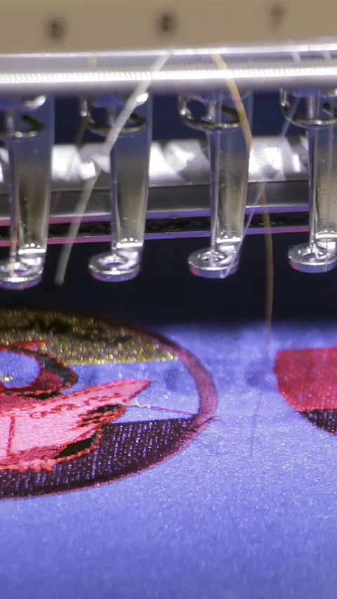 Precision Automation Weaves Stunning Patterns on Soft Fabric Stock Footage 341068615