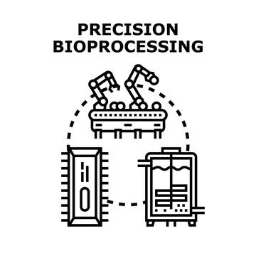 Precision bioprocessing production using automated robotic systems Ilustración de archivo