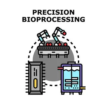 Precision bioprocessing production using automated robotic systems Ilustración de archivo