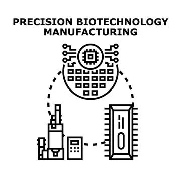 Precision biotechnology manufacturing process technology Stock Illustration