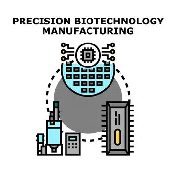 Precision biotechnology manufacturing process technology Stock Illustration