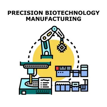 Precision biotechnology manufacturing using robotic automation concept 스톡 일러스트