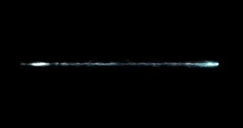 Precision Blue Linear Laser Beam Against Black Screen VFX Overlay Stock Footage 330831370